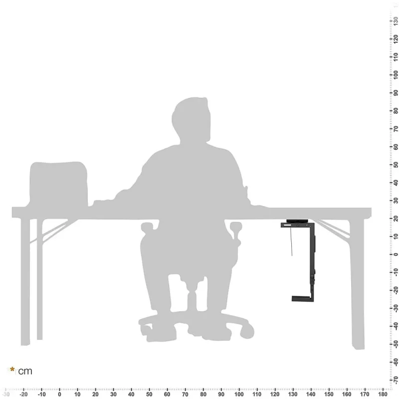 Techly ICA-CS 66 Uchwyt CPU pod biurko Czarny