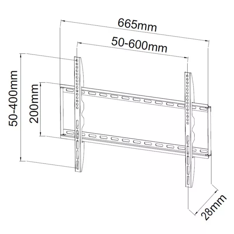 Techly ICA-PLB 162L Uchwyt/stożek do TV 165.1 cm (65 cali) Czarny