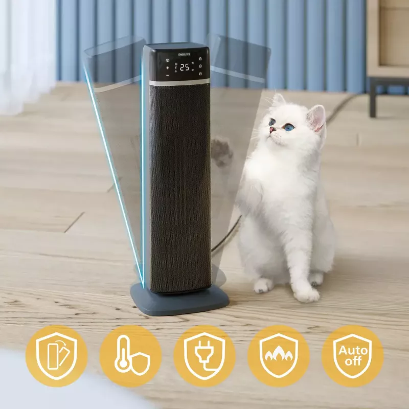 Elektryczny grzejnik wentylatorowy Philips Seria 5000 Smart Tower Ceramic Heater
