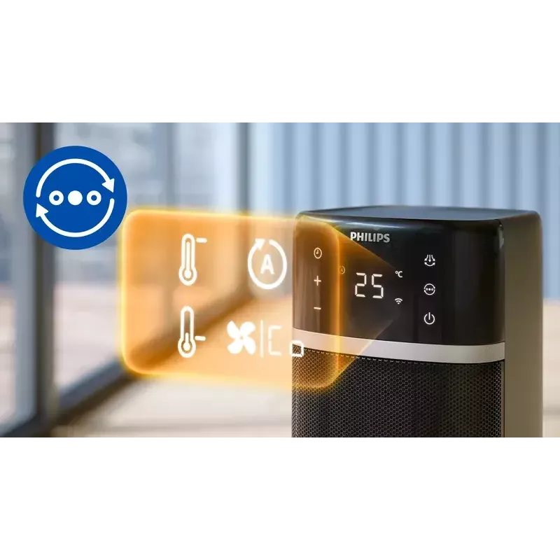 Elektryczny grzejnik wentylatorowy Philips Seria 5000 Smart Tower Ceramic Heater