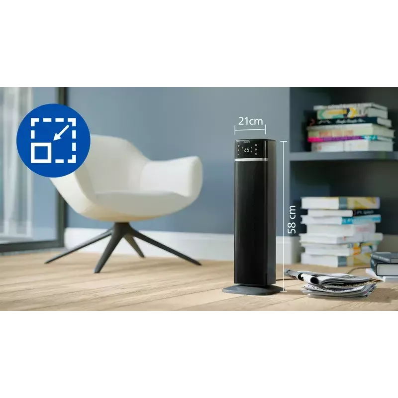 Elektryczny grzejnik wentylatorowy Philips Seria 5000 Smart Tower Ceramic Heater