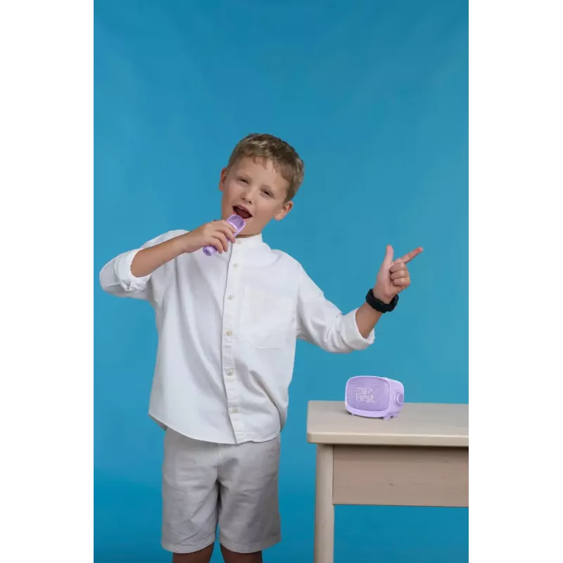 Przenośny głośnik dziecięcy MYFIRST myFirst Voice 2 — fioletowy, kompaktowe audio z akumulatorem dla dzieci