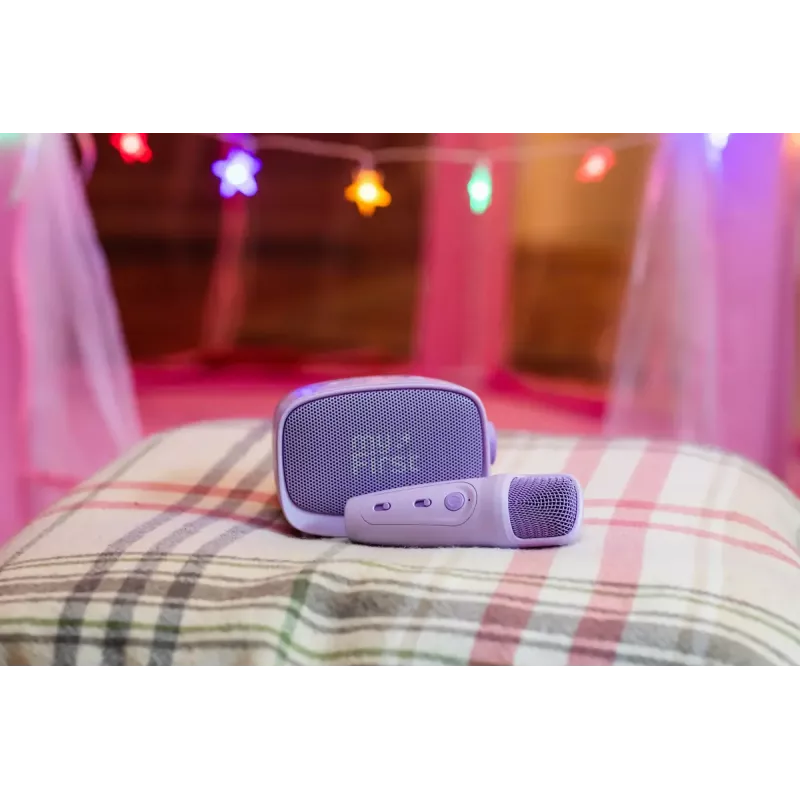 Przenośny głośnik dziecięcy MYFIRST myFirst Voice 2 — fioletowy, kompaktowe audio z akumulatorem dla dzieci