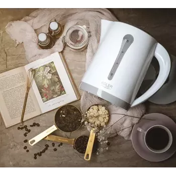 Czajnik elektryczny Adler AD 1244 — 2,5 L, 2200 W, biały, ukryty element grzewczy