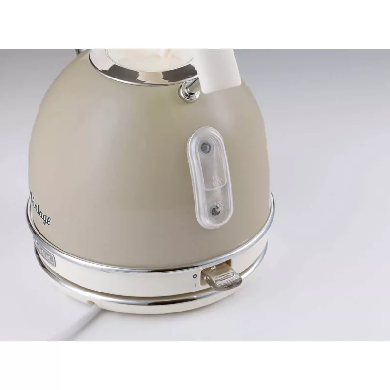 Czajnik Ariete 2877 Vintage, 1,7L, Bezprzewodowy, Beżowy, 1.7 L, 2000 W, Beżowy, Wskaźnik poziomu wody, Bezprzewodowy, Filtr