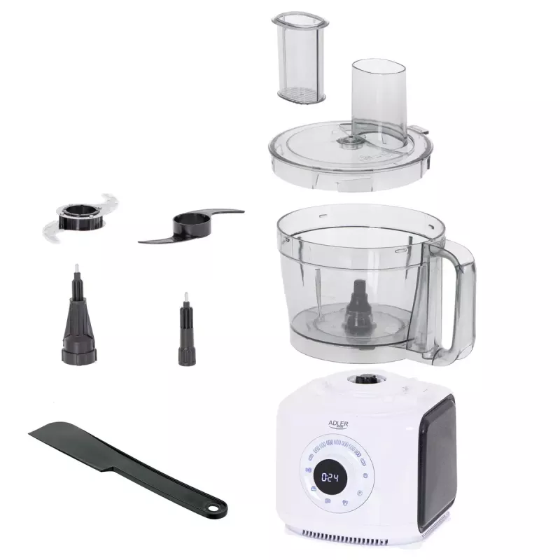 Adler AD 4224 robot kuchenny, 1000 W, miska 2 l, 7 prędkości, biały