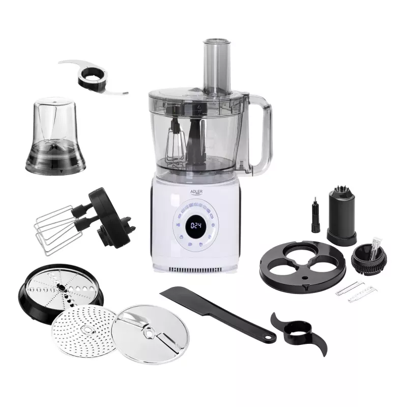 Adler AD 4224 robot kuchenny, 1000 W, miska 2 l, 7 prędkości, biały