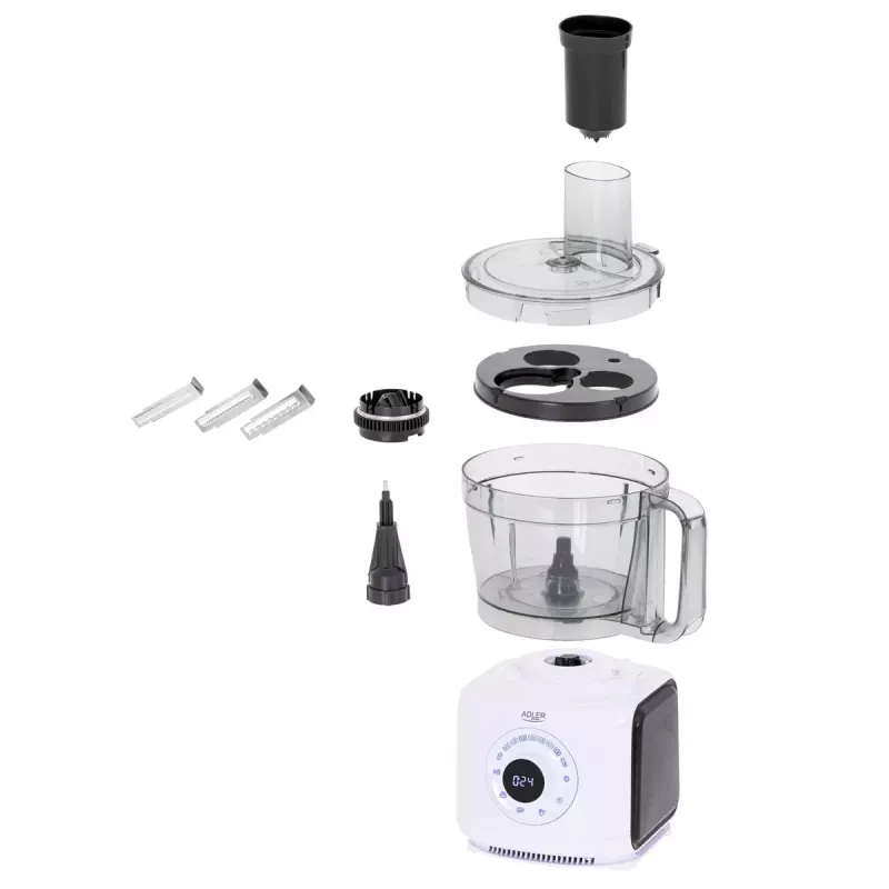 Adler AD 4224 robot kuchenny, 1000 W, miska 2 l, 7 prędkości, biały