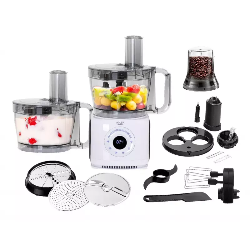 Adler AD 4224 robot kuchenny, 1000 W, miska 2 l, 7 prędkości, biały