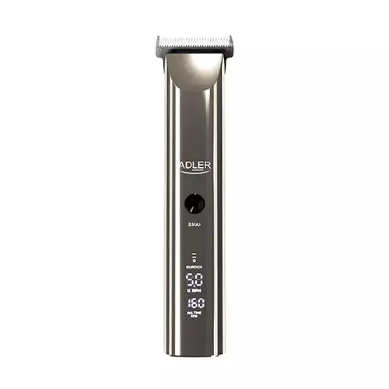 Adler AD 2834 maszynka do strzyżenia włosów, od 3 mm do 1,2 cm, 4 nasadki, LCD, srebrna
