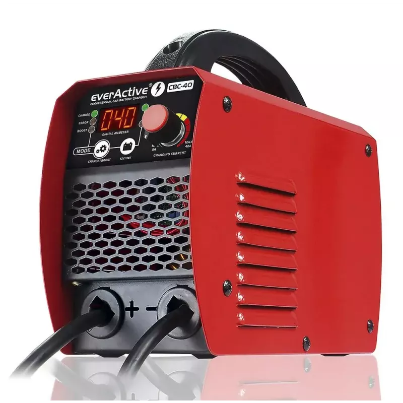 Ładowarka samochodowa everActive CBC40 12V/24V, ładowarka akumulatora pojazdu kompatybilna z systemami 12V i 24V