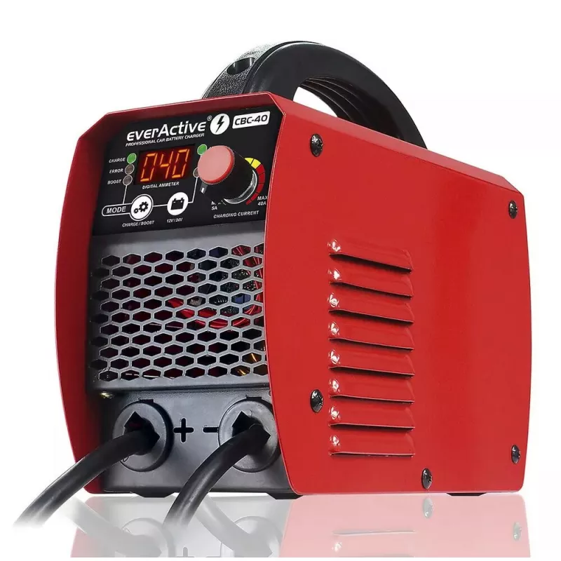 Ładowarka samochodowa everActive CBC40 12V/24V, ładowarka akumulatora pojazdu kompatybilna z systemami 12V i 24V