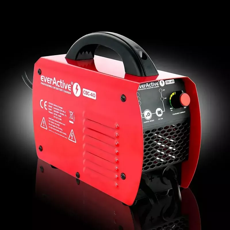Ładowarka samochodowa everActive CBC40 12V/24V, ładowarka akumulatora pojazdu kompatybilna z systemami 12V i 24V