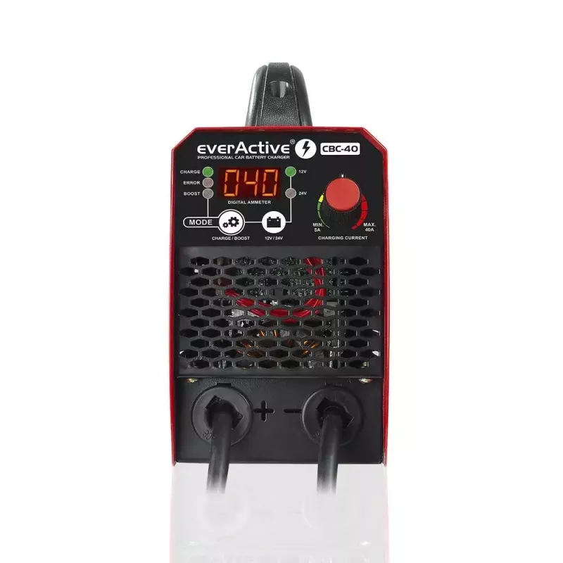 Ładowarka samochodowa everActive CBC40 12V/24V, ładowarka akumulatora pojazdu kompatybilna z systemami 12V i 24V