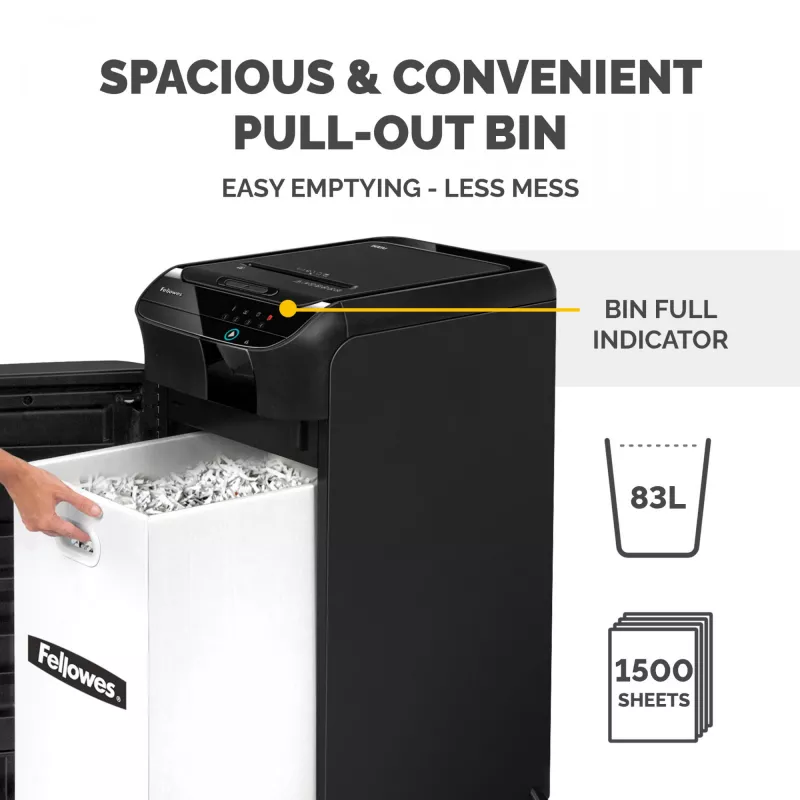 Niszczarka Fellowes AutoMax 600M Mikrocięcie 60 dB 23 cm Czarna