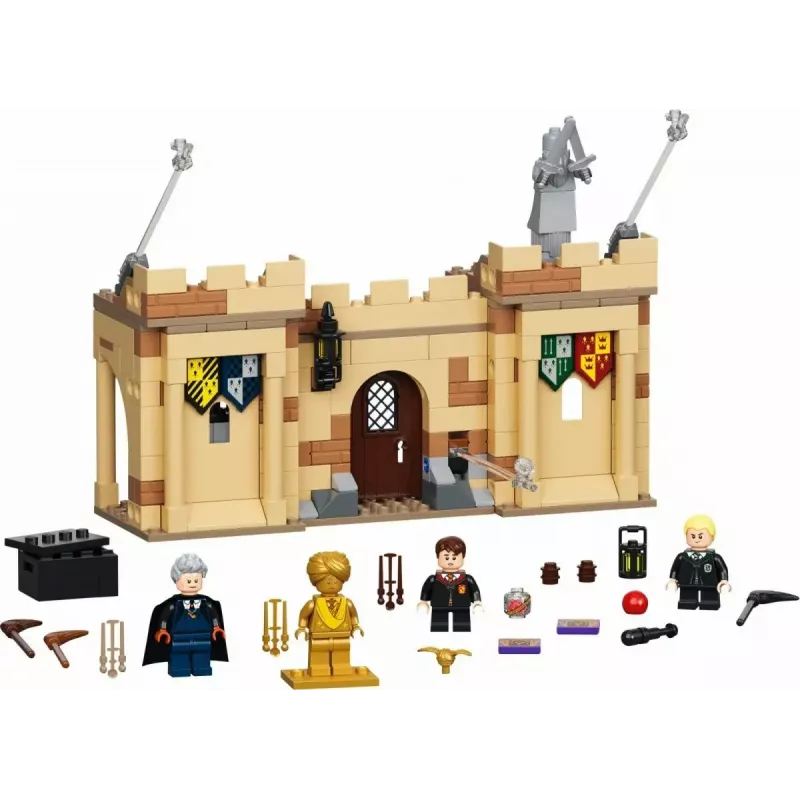 Zestaw LEGO Harry Potter Pierwsza lekcja latania w Hogwarcie 76395 z minifigurkami Harry'ego i Dracona