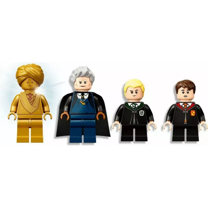 Zestaw LEGO Harry Potter Pierwsza lekcja latania w Hogwarcie 76395 z minifigurkami Harry'ego i Dracona