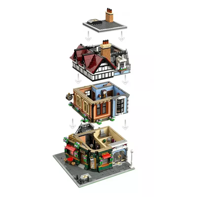 Zestaw konstrukcyjny LEGO Icons 10350 Tudor Corner House — 3266 elementów, 8 minifigurek, wiek 18+, 260×250×310 mm