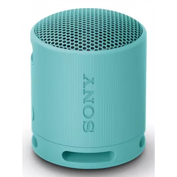 Sony SRS-XB100 - Bezprzewodowy przenośny głośnik Bluetooth, trwała obudowa IP67 wodoszczelna i pyłoszczelna, 16 godzin pracy na baterii, ekologiczny, do użytku na zewnątrz i w podróży, kolor niebieski