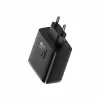 Szybka ładowarka Baseus Cube Pro 65W — 3 porty (2×USB-C, 1×USB-A), 110–240V, AC do użytku wewnętrznego, uniwersalna kompatybilność, czarna, 0,154 kg