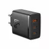 Szybka ładowarka Baseus Cube Pro 65W — 3 porty (2×USB-C, 1×USB-A), 110–240V, AC do użytku wewnętrznego, uniwersalna kompatybilność, czarna, 0,154 kg