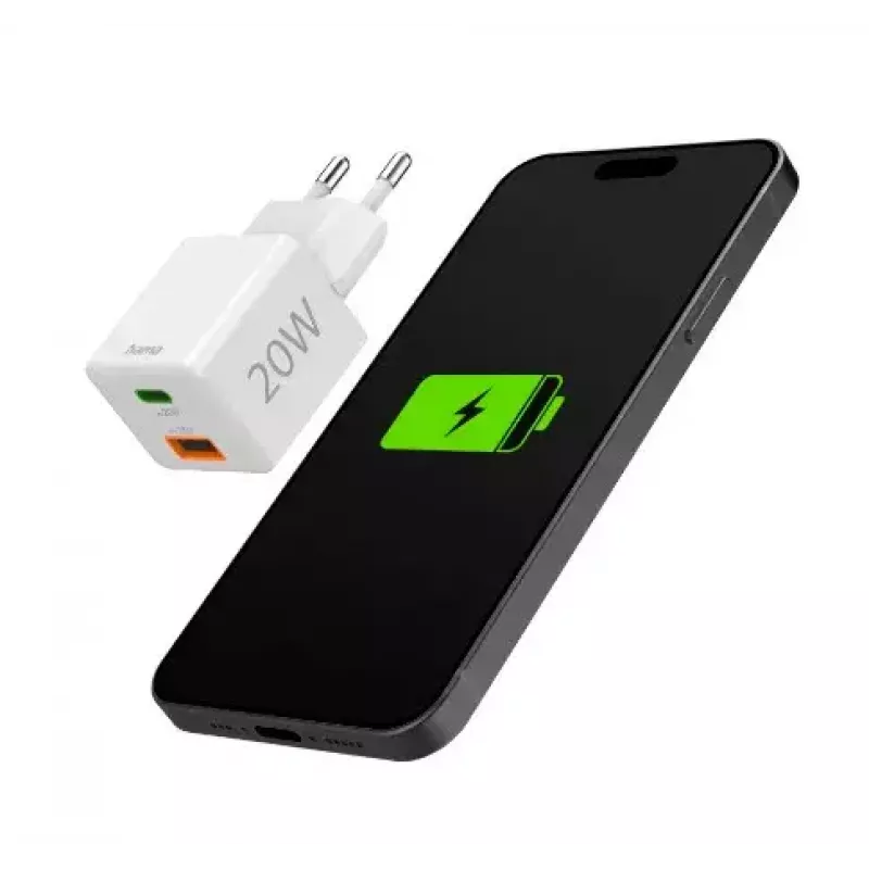 Hama 00201991 ładowarka do urządzeń mobilnych Zestaw słuchawkowy, Powerbank, Smartfon, Tablet Biały AC Szybkie ładowanie Do użytku wewnątrz pomieszczeń