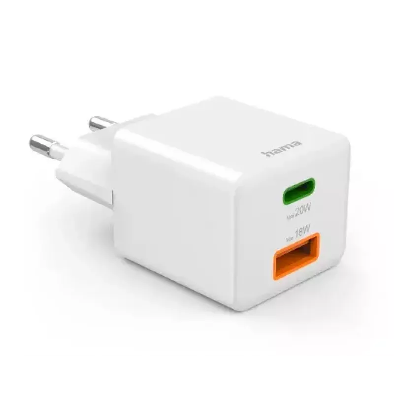 Hama 00201991 ładowarka do urządzeń mobilnych Zestaw słuchawkowy, Powerbank, Smartfon, Tablet Biały AC Szybkie ładowanie Do użytku wewnątrz pomieszczeń