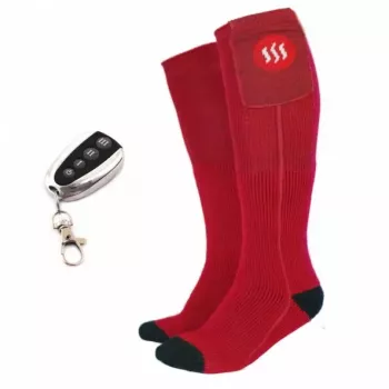Skarpety sportowe Glovii GQ3L L, unisex, bawełniane skarpety z wbudowanym elementem grzewczym, regulacją temperatury, czerwone