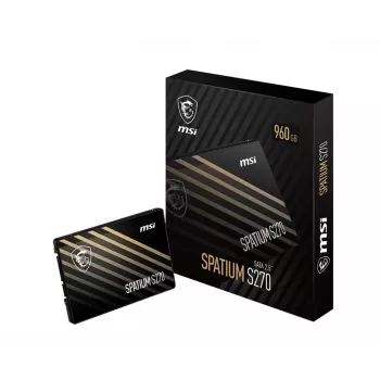2.5 cala SSD SATA III MSI SPATIUM S270 960 GB — odczyt 500 MB/s, zapis 450 MB/s, 3D NAND