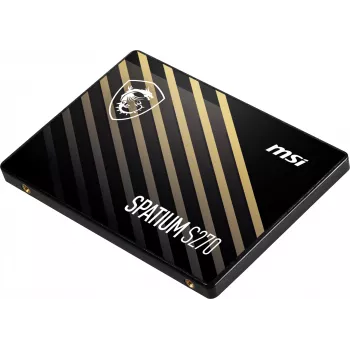 2.5 cala SATA III SSD MSI SPATIUM S270 480 GB — 3D NAND, zapis 450 MB/s, MTBF 2 mln h