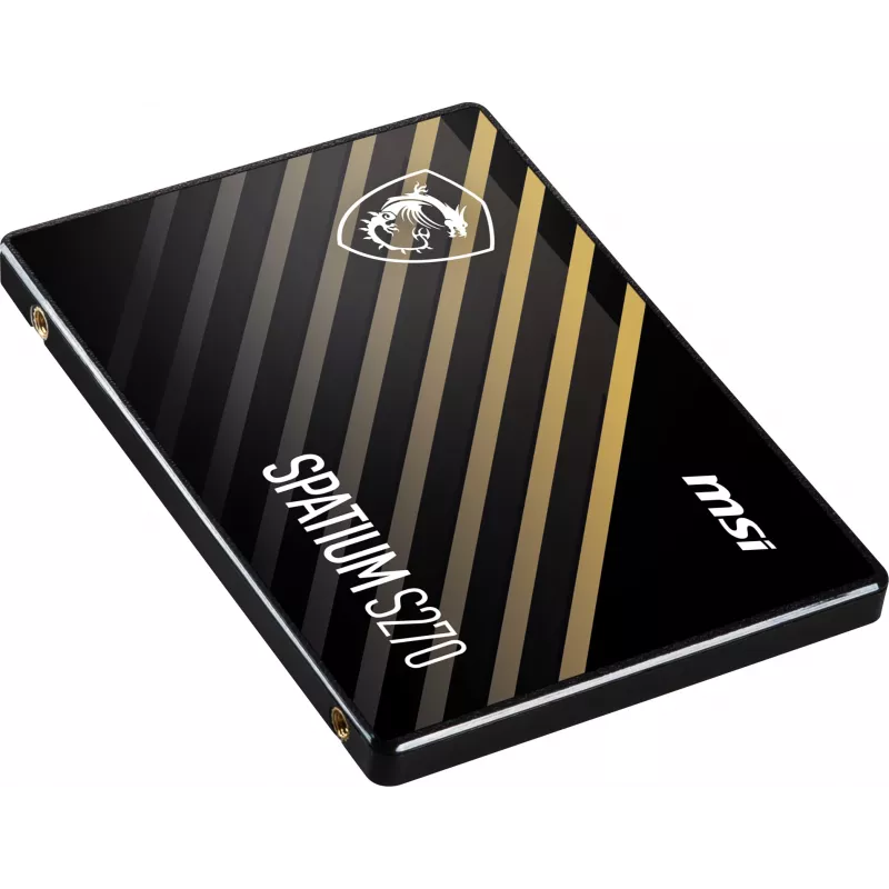 2.5 cala SATA III SSD MSI SPATIUM S270 480 GB — 3D NAND, zapis 450 MB/s, MTBF 2 mln h