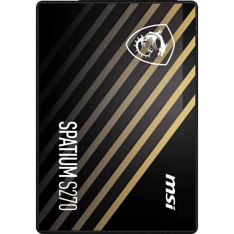 2.5 cala SATA III SSD MSI SPATIUM S270 480 GB — 3D NAND, zapis 450 MB/s, MTBF 2 mln h