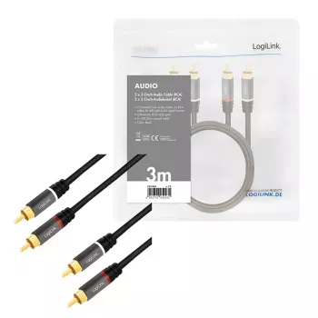 Kabel Audio LogiLink CA1206 3m 2xRCA Czarny
