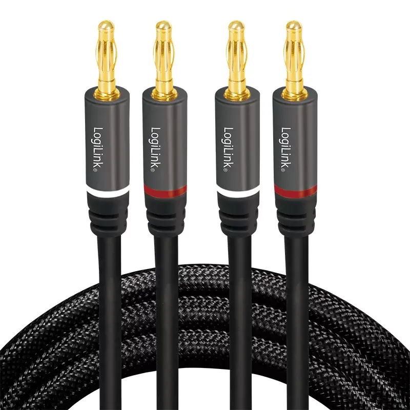 Kabel audio LogiLink CA1211 5m 2x Banan Czarny