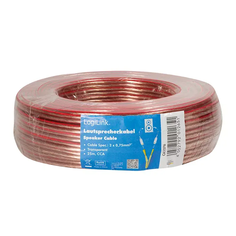 Kabel audio LogiLink CA1076 25 m przezroczysty