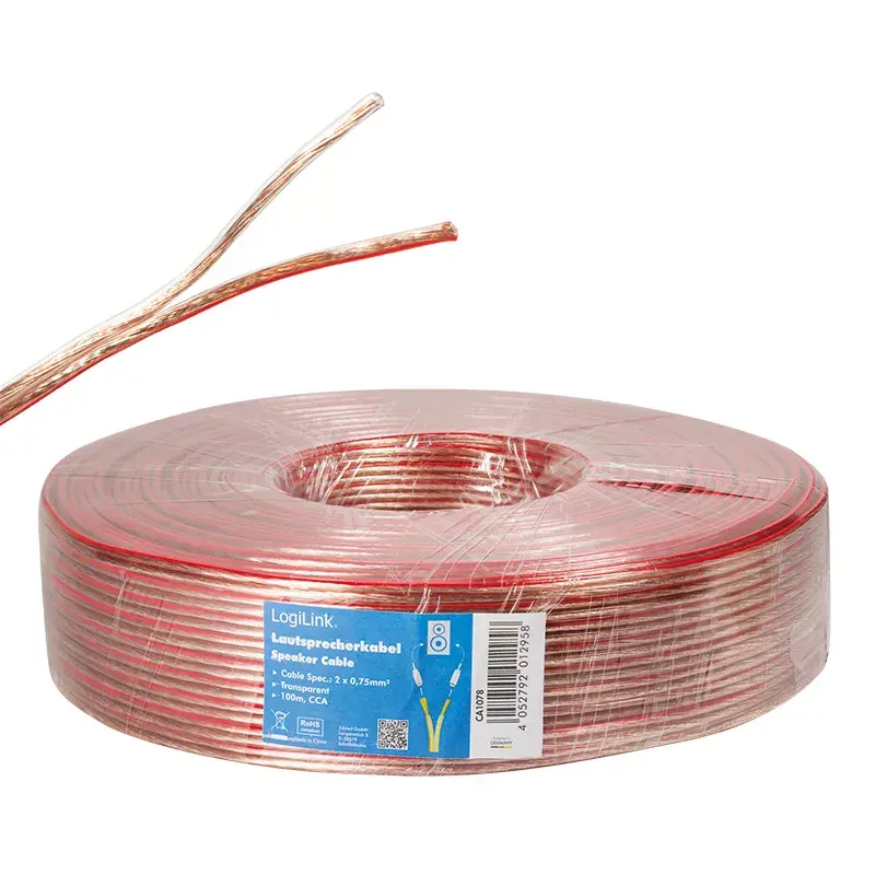 Kabel audio LogiLink CA1078 100m przezroczysty