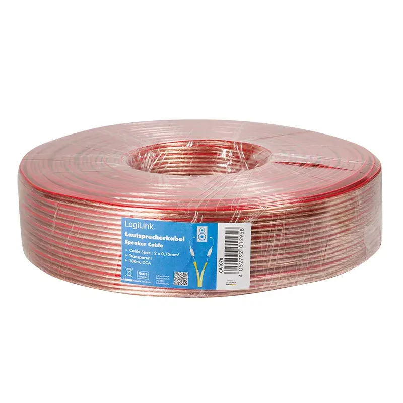 Kabel audio LogiLink CA1078 100m przezroczysty