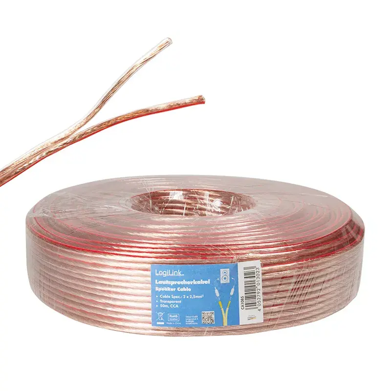 Kabel audio LogiLink CA1085 50 m przezroczysty