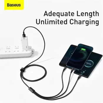 3-w-1 kabel USB Baseus Tungsten Gold CAMLTWJ-01