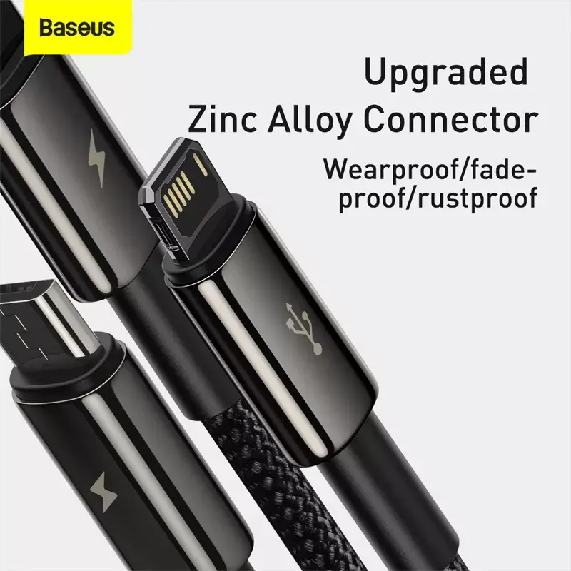 3-w-1 kabel USB Baseus Tungsten Gold CAMLTWJ-01