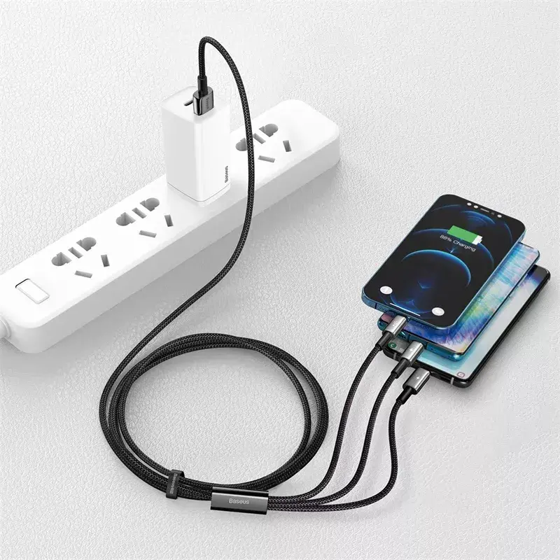 3-w-1 kabel USB Baseus Tungsten Gold CAMLTWJ-01