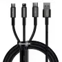 3-w-1 kabel USB Baseus Tungsten Gold CAMLTWJ-01