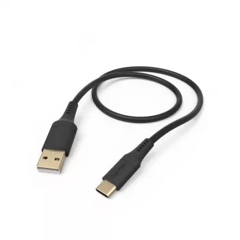 Hama Elastyczny kabel USB USB 2.0 1,5 m USB A USB C Czarny