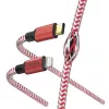 Hama Reflective kabel 1.5m czerwony Lightning to USB C 3A