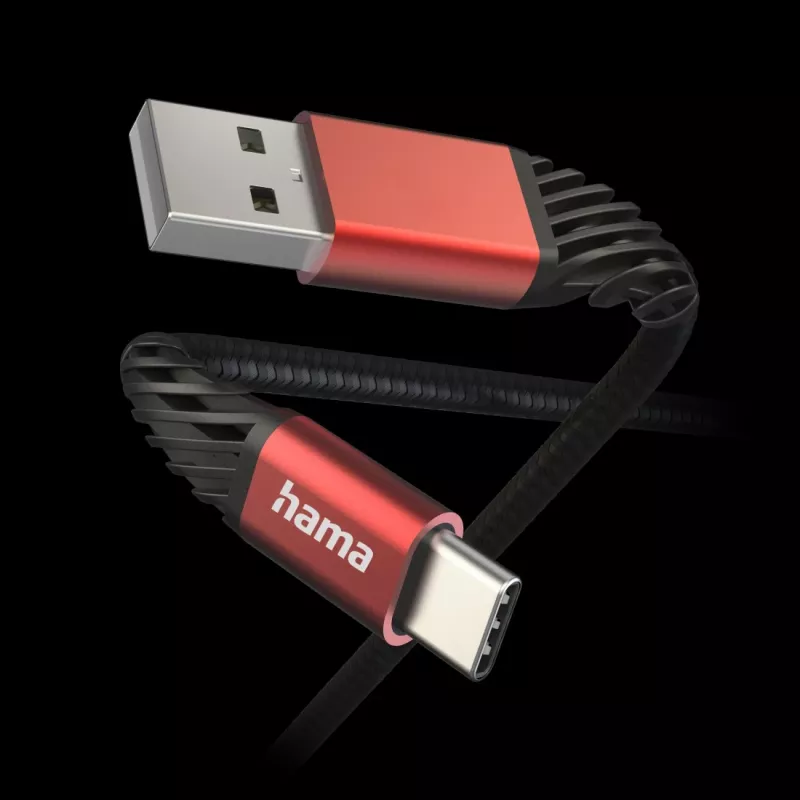 Kabel Hama Extreme USB 2.0 1,5 m USB A USB C Czarny, Czerwony