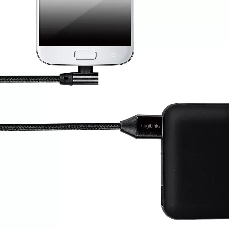 Kabel USB LogiLink CU0142 USB 2.0 0,3 m USB A Micro-USB B Czarny