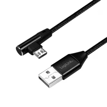 Kabel USB LogiLink CU0142 USB 2.0 0,3 m USB A Micro-USB B Czarny