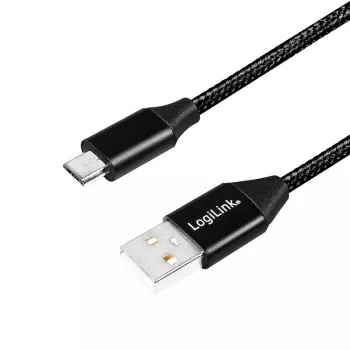 Kabel USB LogiLink CU0143 USB 2.0 0,3 m USB A Micro-USB B Czarny