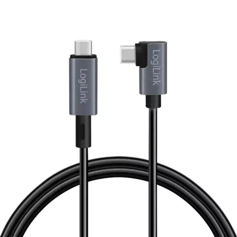 Kabel USB LogiLink CU0183 2m USB C Czarny Srebrny USB 2.0