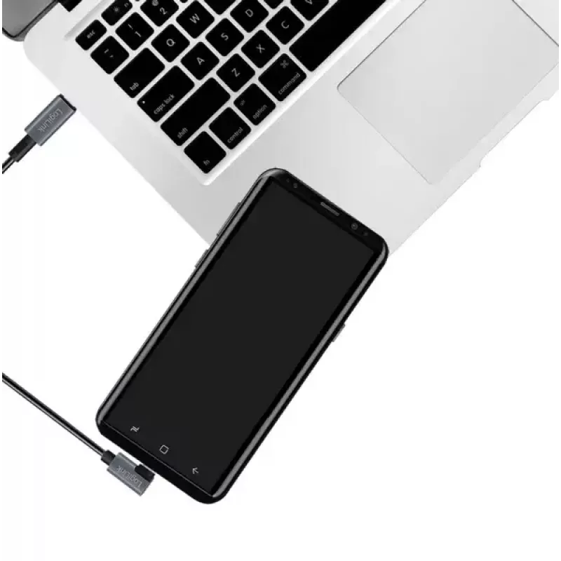 Kabel USB LogiLink CU0183 2m USB C Czarny Srebrny USB 2.0